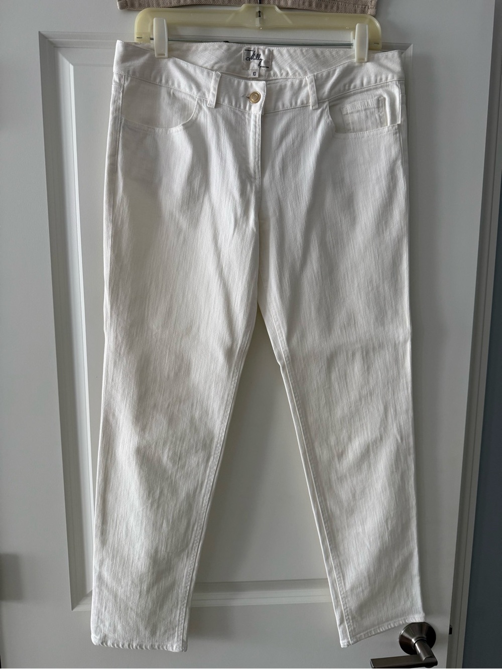 Milly White Straight-Leg Jeans - Size 10